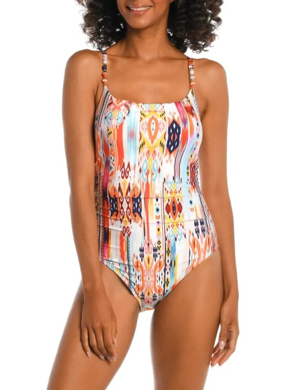 La Blanca Desert Dreams Colorful Aztec One-Piece Swimsuit Women Size 10